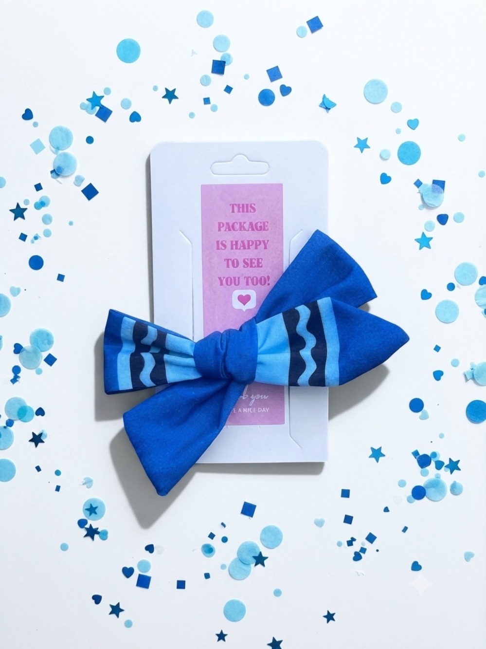 Handmade Blue Crayon Bow Hair Clip – Kids Boutique Hair Accessory NWT